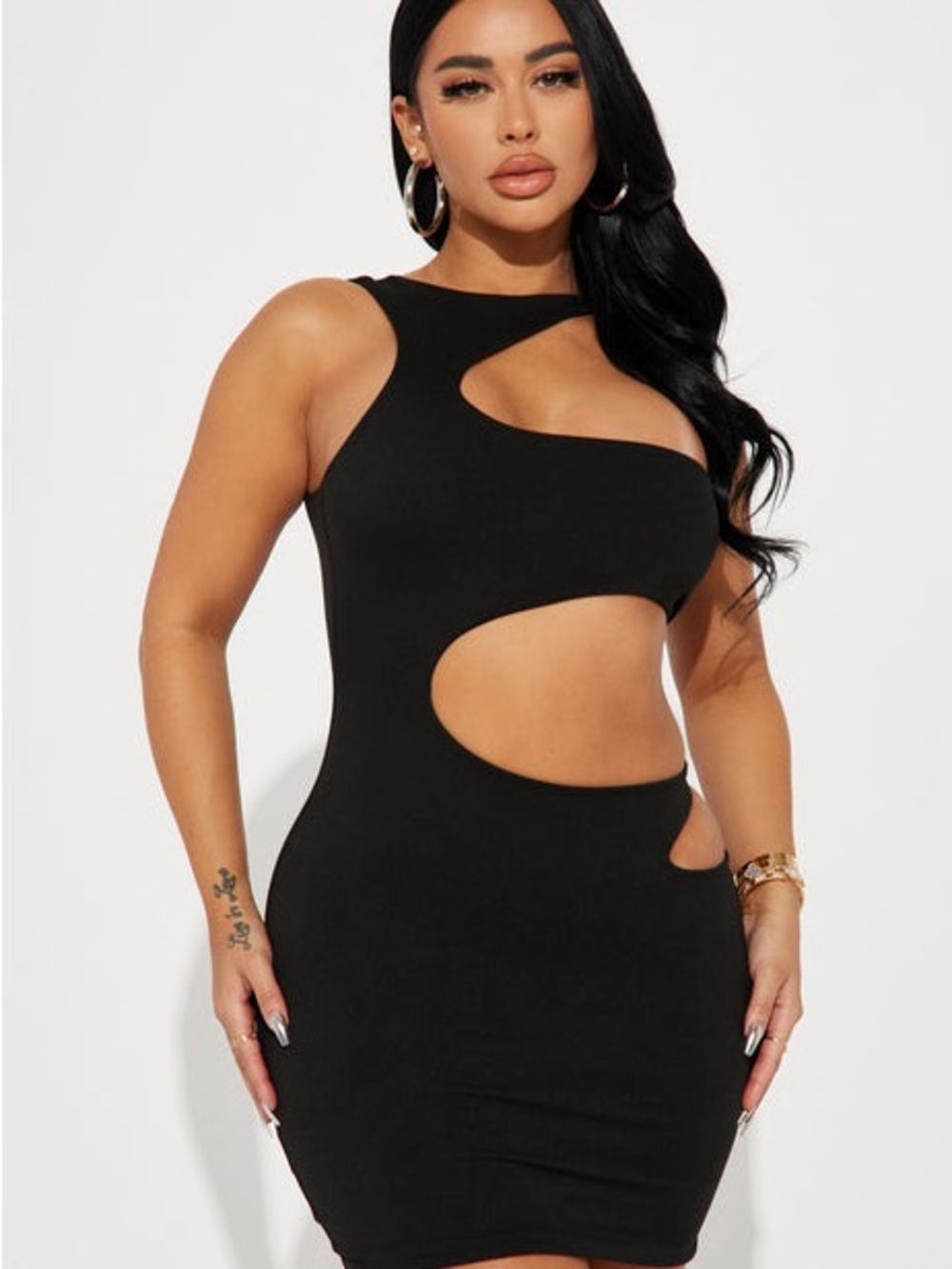 Fashion Nova South Beach Black Cutout Bodycon Dress